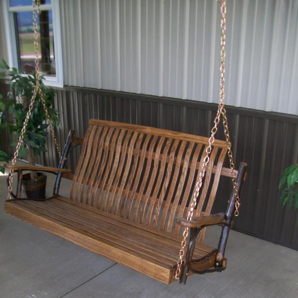 A&L Furniture Amish Hickory Porch Swing