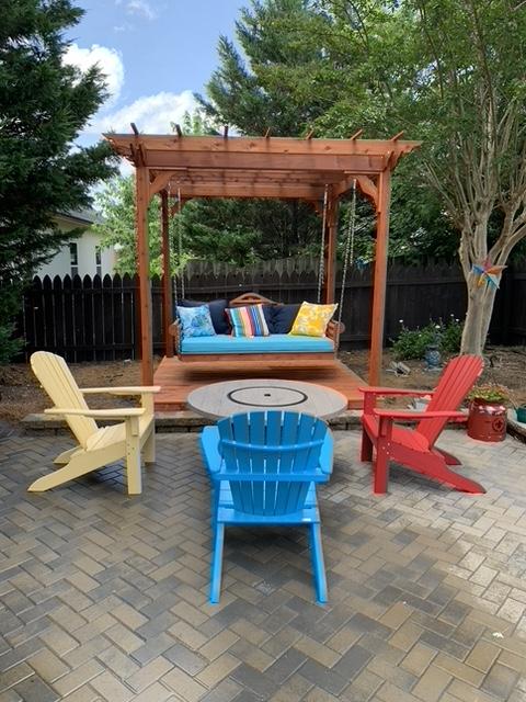 A&L Furniture Cedar Pergola Swing Bed Stand