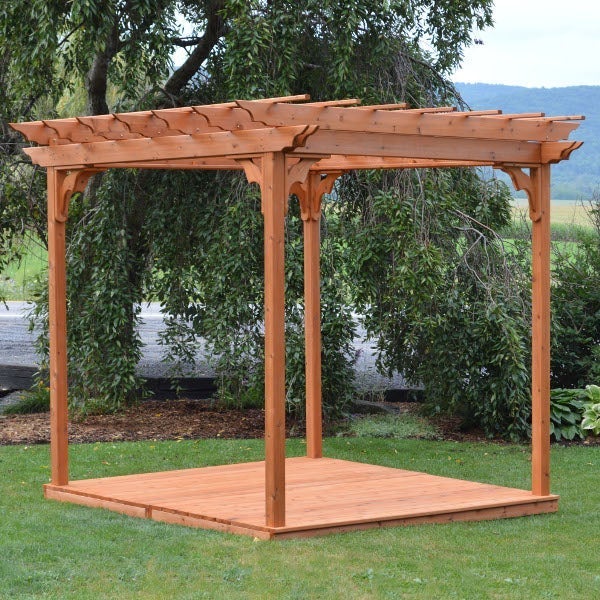 A&L Furniture Western Red Cedar Pergola with Deck & Swing Hangers