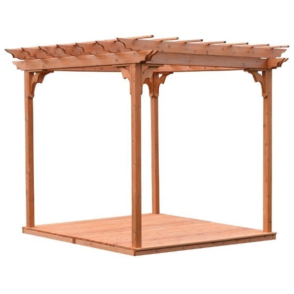 A&L Furniture Western Red Cedar Pergola with Deck & Swing Hangers