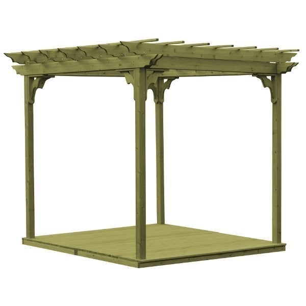 A&L Furniture Western Red Cedar Pergola with Deck & Swing Hangers