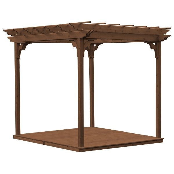 A&L Furniture Western Red Cedar Pergola with Deck & Swing Hangers