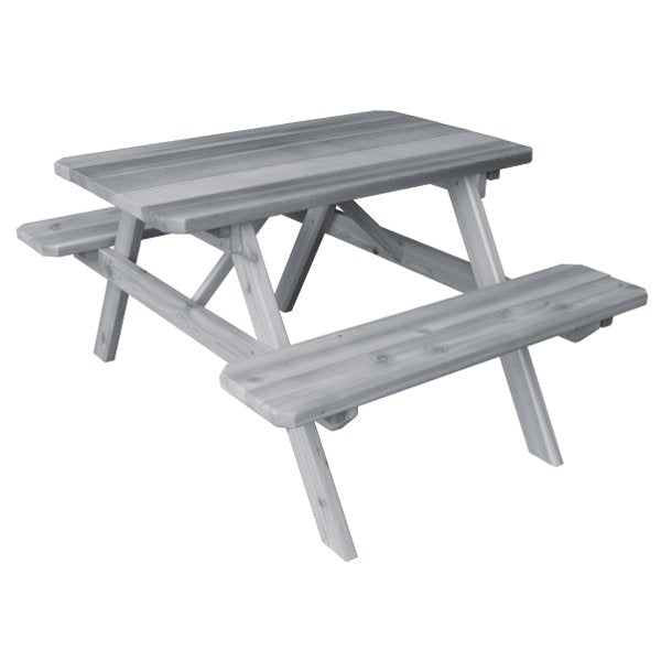 A&L Furniture Western Red Cedar Picnic Table with Attached Benches